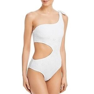 NWT Aqua Swim One Shoulder Side Cutout One Piece Swimsuit Size M